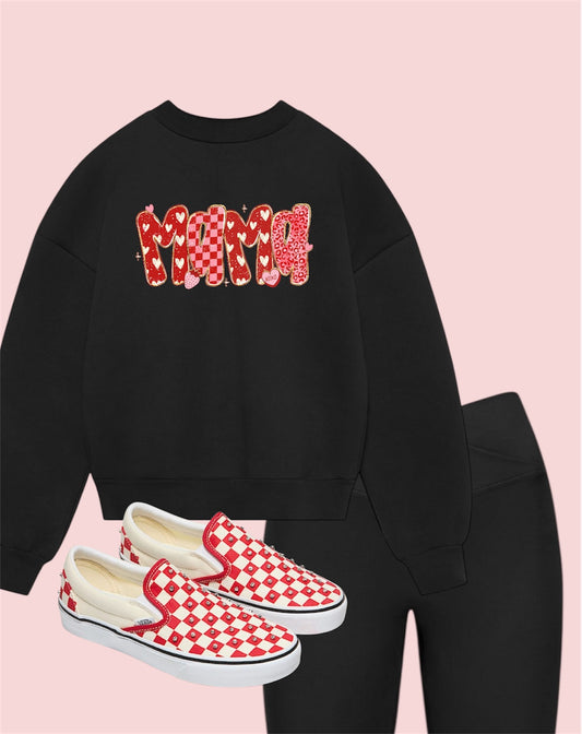 MAMA valentines hearts crew