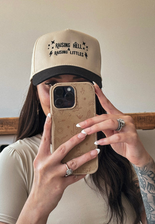 RAISING HELL & RAISING LITTLES trucker hat