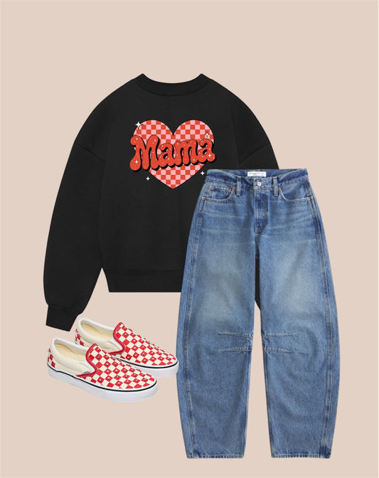 MAMA CHECKERED HEART crew